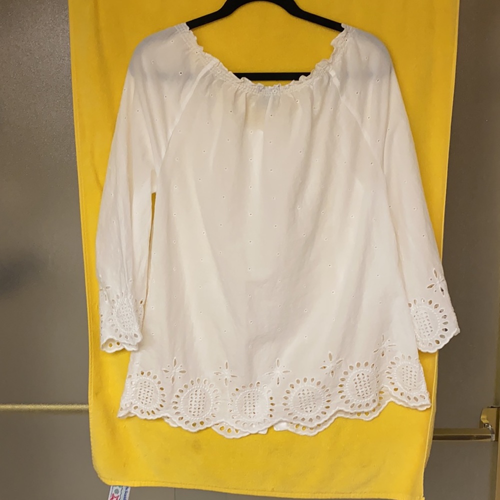 Grace Elements White Cotten Blouse - image 4